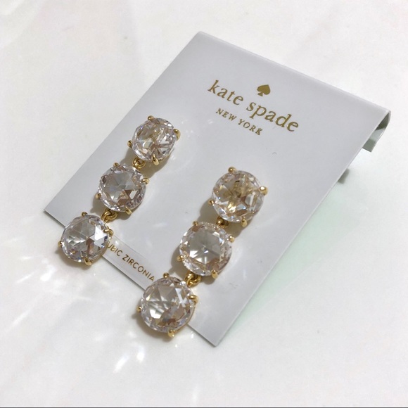 kate spade Jewelry - Kate Spade Triple Stone linear earrings